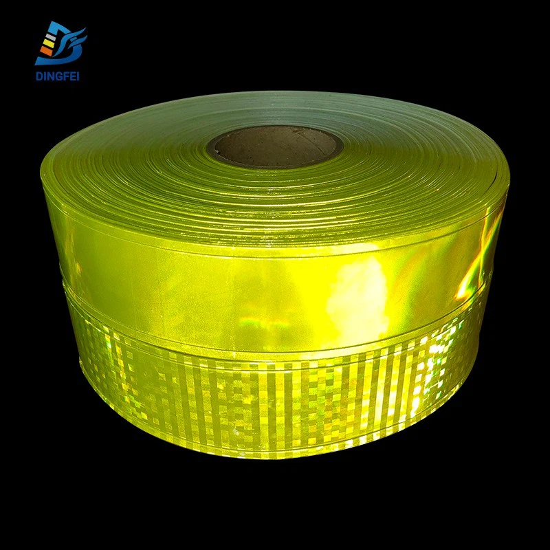 6CM Wide Fluorescent Yellow Reflective PVC Tape For Clothing