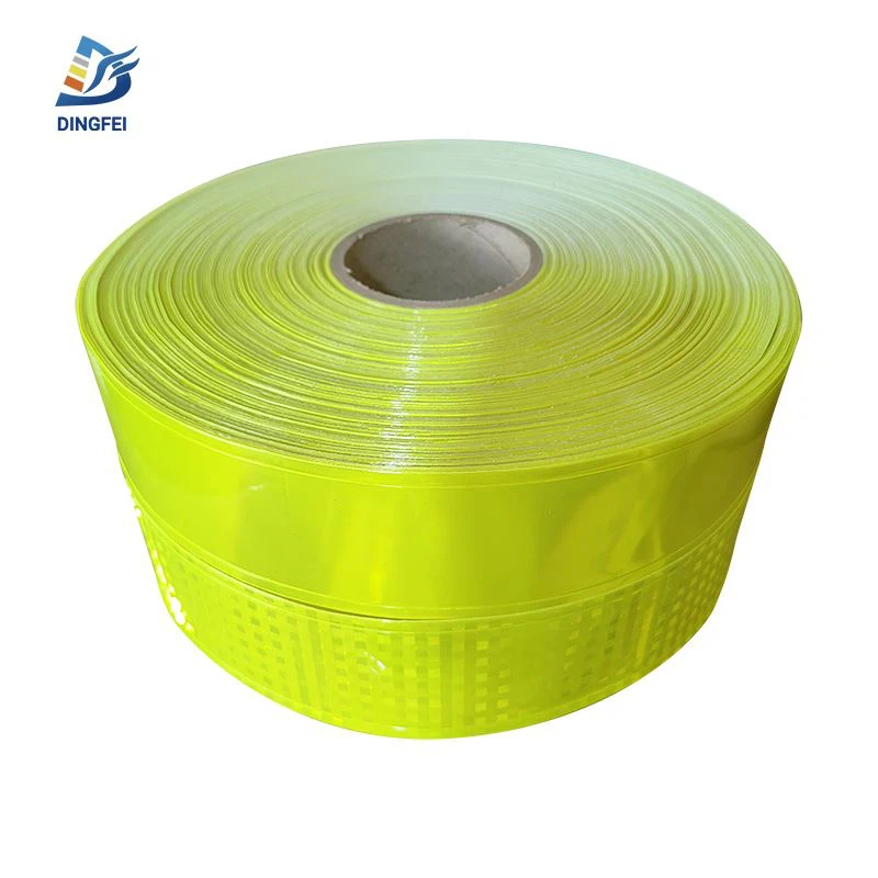 6cm breiður flúrljómandi gult endurskinsandi PVC borði fyrir föt