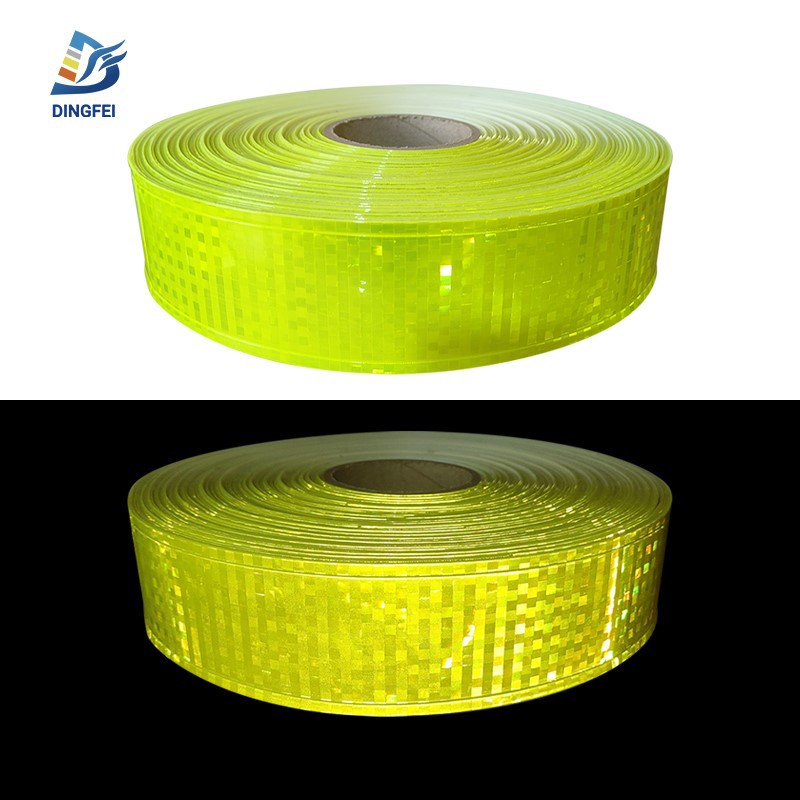 6CM Wide Fluorescent Yellow Reflective PVC Tape for Clothing 10 6CM Wide Fluorescent Yellow Reflective PVC Tape for Clothing 10