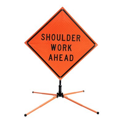 Öxlavinna framundan Rúlla upp umferðarskilti